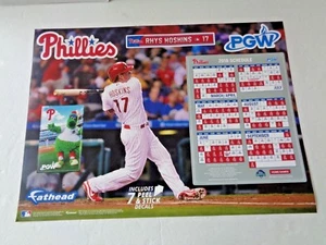 PHILLIES RHYS HOSKINS 17 FATHEAD PEEL & STICK DECALS 2018 SCHEDULE SGA 10/1/17 - Picture 1 of 2