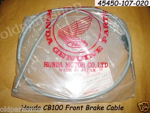 Honda CB100 CL100 CB125 Front Brake Cable NOS Grey Wire CB125S 45450-107-020 - Foto 1 di 2