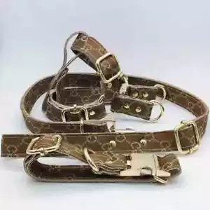 DOG LUXURY 3 SET COLLAR, HARNESS & LEASH | ADJUSTABLE | FAST SHIPPING! - Picture 1 of 1