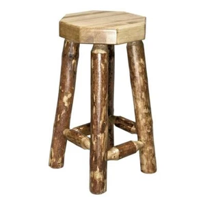 Montana Woodworks Glacier Country 30" Solid Wood Backless Barstool in Brown - Picture 1 of 3