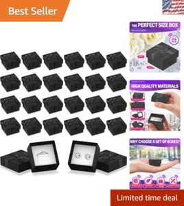 Juego de 24 elegantes cajas de anillo negro - Elegantes cajas de regalo de joyería para todas las ocasiones - Imagen 1 de 11