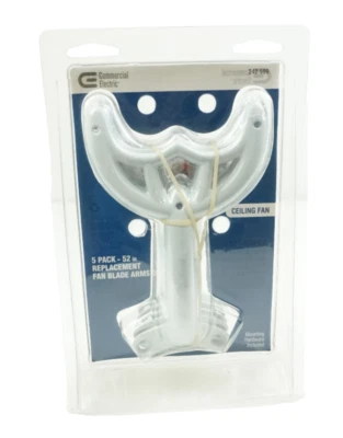 Commercial Electric 52" Ceiling Fan Replacement Blade Arms 5 Pack White 242 599 - Image 1 of 4