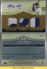 2011 Topps Marquee Acclaimed Impressions Triple Gold /5 Matt Kemp #AIT-24 Auto