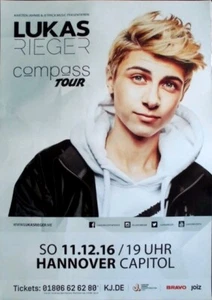 LUKAS RIEGER - 2016 - Live In Concert - Compass Tour - Poster - Hannover - Bild 1 von 1