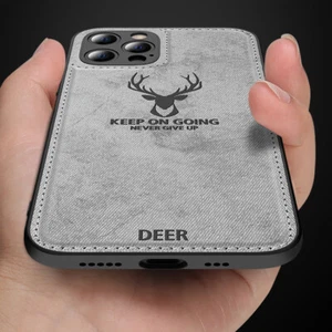 iPhone Mini 13 14 11 7 8 6 6s Silicone Fabric Deer Cloth back Case shock proof - Picture 1 of 11