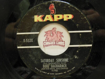 Burt Bacharach – Saturday Sunshine / And So Goodbye My Love, 45 RPM VG (15B) - Image 1 of 2