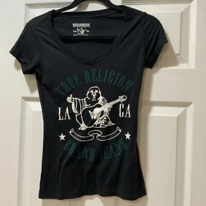 T-shirt maglietta True Religion logo taglia XS nera con PIETRE - Foto 1 di 5