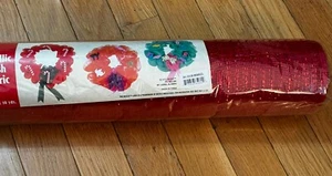 NEW Nicole Metallic Mesh Fabric 21” X 10 Yards Red Valentine Christmas SK53CM08 - Picture 1 of 4