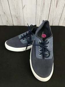 Nautica Galley Boat Sneakers Men's Sz 11 Two Tone Blue Denim Canvas Lace Up-WOW - Picture 1 of 11