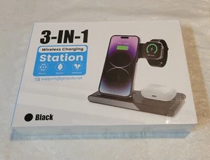 Stazione di Ricarica Wireless 3 in 1 - per Auricolari Orologio Telefono - Pieghevole - Foto 1 di 6