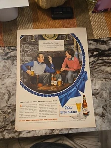 Mr & Mrs Gary Cooper für Pabst Blue Ribbon Bier Anzeige 1948 Col - Bild 1 von 1