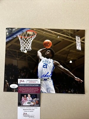 DUKE BLUE DEVILS- AJ GRIFFIN SIGNED AUTOGRAPH 8x10 PHOTO PICTURE JSA COA NBA - Image 1 of 4