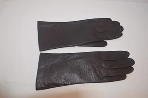 Vintage Women's Brown Leather Gloves Size 7.5 new without tag - Picture 1 of 6