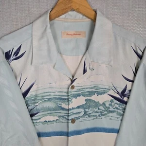 TOMMY BAHAMA 100% Silk Crashing Waves and Birds of Paradise Mens Shirt Sz XL - Picture 1 of 15