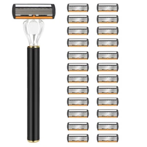 24/36pcs Stainless Steel Blades Shaving Disposable Razors with 1 Handles for Men - Picture 1 of 13