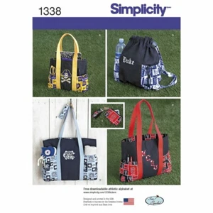 Simplicity SEWING PATTERN 1338 Tote Bags,Backpack,Change Purse & Keyring - Picture 1 of 8