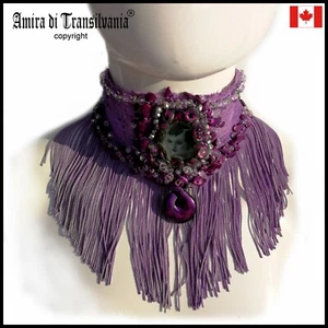 Choker Woman Jewelry Fashion Necklace Collier Medallion Cameo Embroidered Collar - Picture 1 of 24