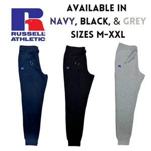 Russell Athletic Men's Cotton Jogger Sweatpants with Pockets and Drawstring - Picture 1 of 24