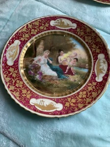 Antique Royal Vienna Austria Porcelain Gold Gild Plate, 9.75”, A2218 - Picture 1 of 7