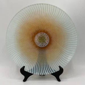 Vintage Maurice Heaton Enameled Fused Art Glass Decorative Plate, c. 1950-60s - Picture 1 of 5