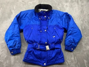 Vintage Head Jacket Women's Extra Larg Blue Hooded Belted Ski Outdoors 90s Retro - Picture 1 of 19