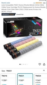 4PK BCMY Toner Cartridge Set for TN321 Konica C224/284/364/7822/7828 Sealed - Picture 1 of 5