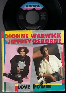 1987 DIONNE WARWICK JEFFREY OSBORNE LOVE POWER ARISTA 45 & PICTURE SLEEVE NM - Picture 1 of 2