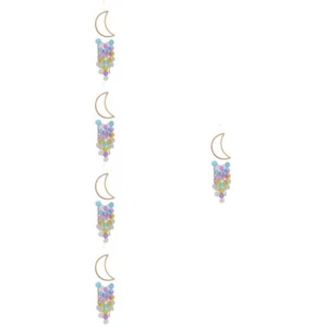 5 PCS Wooden Moon Wind Chime Hanging Bell Chimes for Balcony Lovers - Picture 1 of 12