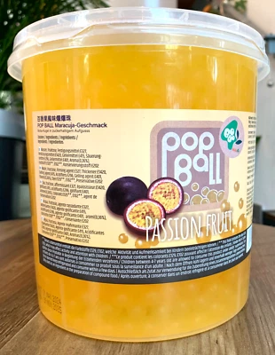 Bubble Tea Passion Fruit Popping Boba Maracuja Fruchtperlen 3,2Kg Vegan Taiwan - Bild 1 von 4