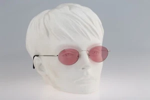 Andy Wolf 4711 Alina R. Col. A 2000s tinted pink lenses silver oval sunglasses - Picture 1 of 10