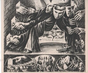 Disturbing Surreal 1940 WWII Page from Fortune Magazine Copy of Etching - Picture 1 of 2