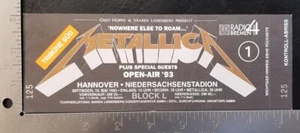 METALLICA - VINTAGE 19. MAI 1993 HANNOVER, DEUTSCHLAND POSTFRISCH GANZE KONZERTKARTE - Bild 1 von 1