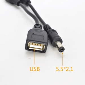 50pcs 15cm DC Power USB 2.0 Female Jack To DC Power 5.5x2.1mm Male Adapter Cable - Picture 1 of 5