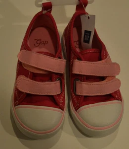 Baby Gap Mädchen Klettverschluss Sneaker Schuhe rosa Größe 8 oder 10 neu mit Etikett - Bild 1 von 5