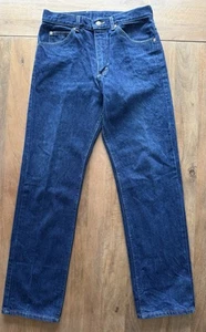 Vintage Lee Jeans Mens 31x32 (Actual 30x31) Dark Wash Chore Work Denim 80s USA - Picture 1 of 10