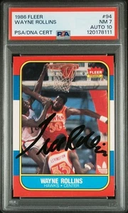 1986 Fleer AUTOGRAPH Wayne Tree Rollins #94 Signed PSA 7 PSA/DNA Auto. 10 - Picture 1 of 2