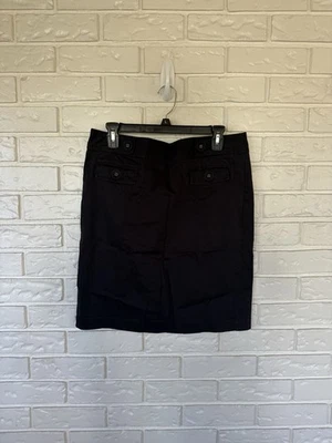 GAP Black Stretch Pencil Skirt 12 Chic Minimalist Workwear Button Accents - Image 1 of 4