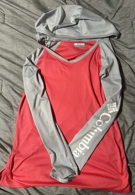 Columbia Pullover Sudadera con Capucha Mujer Rosa Gris Ligero Talla XL Foto 1 de 3