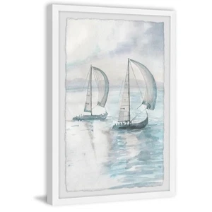 Parvez Taj Sailing at the Blue Sea Framed Painting Print 12" x 18" - Picture 1 of 6
