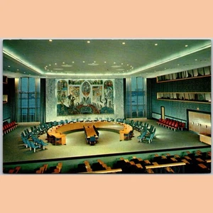 Postcard United Nations Security Council Chamber New York - Picture 1 of 4