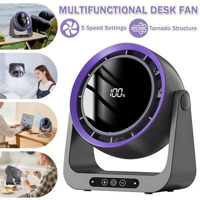 Portable USB Table Fan Mini Desk & Wall Fan Small Quiet Personal Cooler 5 Speed - image 1 of 4
