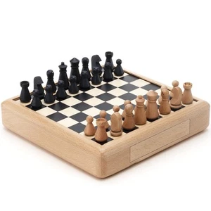Juego de ajedrez de madera de haya de 11" A&A con cajón de almacenamiento, figuras modernas de lujo, decoración - Imagen 1 de 8