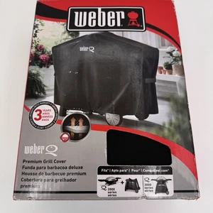 Weber 7112 Premium Grill Cover for Q 2000 and 3000 Series - Black - New - Bild 1 von 6