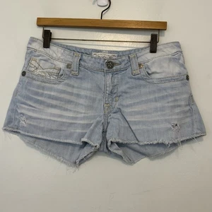 Big Star Liv abgeschnittene Jeansshorts 31 Taille helle Waschung distressed - Bild 1 von 8