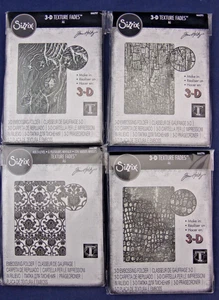 Tim Holtz Embossing Folders/NIP/App. 4"x6"/Lot of 3--3D Folders + 1 Multi-Level - Picture 1 of 6