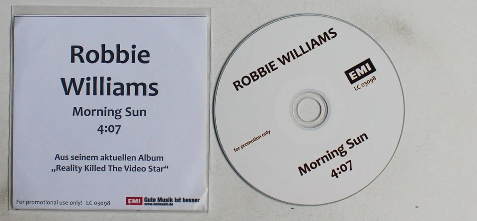 Robbie Williams Morning Sun GER ADV 1-Track CDR Single 2010 Rare! - Bild 1 von 1