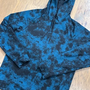 Lululemon Hoodie Mens M Blue Camo City Sweat French Terry Performance Pullover - Picture 1 of 9