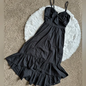 Joie Clorinda Kleid vorne zum Binden ausgeschnitten hinten hoch niedrig schwarz Damengröße 0 - Bild 1 von 10