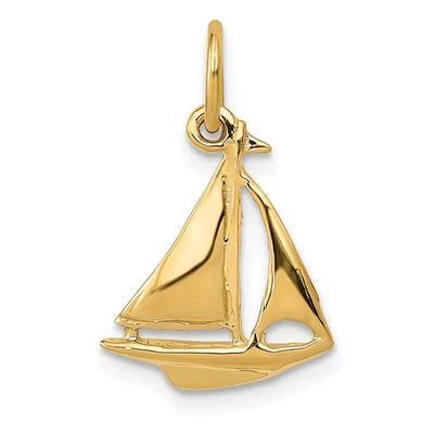 14k Yellow Gold 3D Sailboat Charm - Image 1 of 4