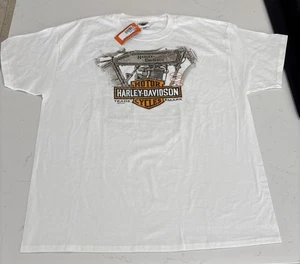 Harley Davidson Skull Fort Myers Florida heavyweight white T-shirt Size XL NWT - Picture 1 of 9